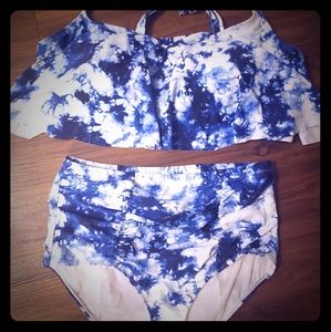 Blue/White 2-piece Torrid Swimsuit